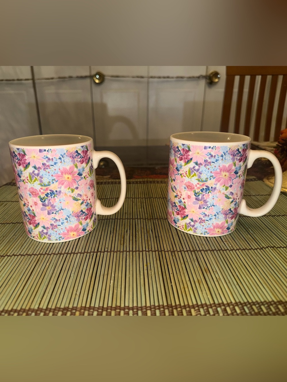 Set of Ceramic floral print mug